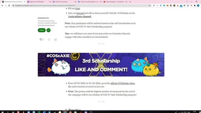 Win an AXIE Scholarship via COS.TV! 3 Ways to Join the FREE Axie Scholarship Raffle! смотреть онлайн