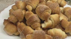 Сахарные рогалики! Постная выпечка к чаю!