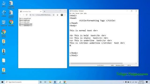 #6 Formatting Tag in HTML Telugu | HTML Formatting Tag in Telugu| HTML Tutorial in Telugu | HTML| смотреть онлайн