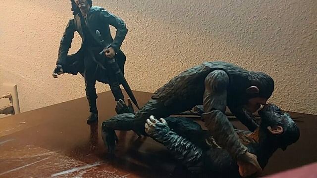 Dawn of the planet of the apes Caesar vs Koba stopmotion смотреть онлайн
