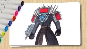 Рисуем ТВ Мена 3.0 Скибиди Туалет _ How to draw TITAN TV Man  Skibidi Toilet _ Учимся рисовать