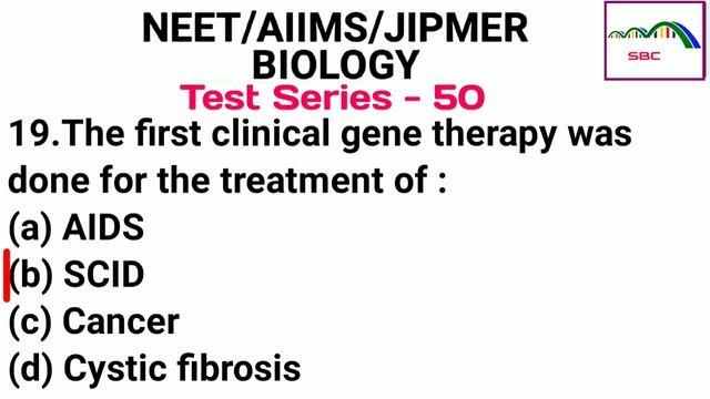 #50 Biology Mock Test On Biotechnology & Its Application For NEET/AIIMS 2021 | SWARNIMBIOLOGYCLASSE смотреть онлайн