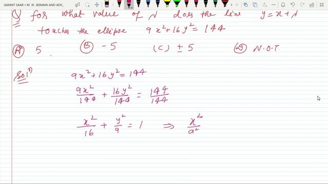 3 ELLIPSE (LINE AND ELLIPSE,CONDITION OF TANGENCY,EQ^n OF TANGENT OF ELLIPSE IN VARIOUS FORM) смотреть онлайн