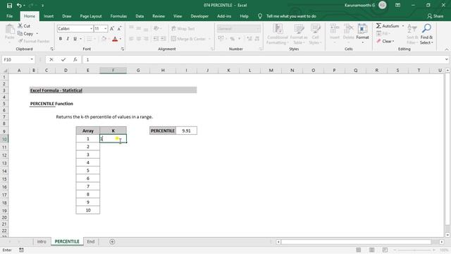 Excel PERCENTILE Function смотреть онлайн