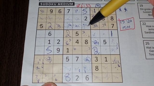 Our Daily Sudoku practice continues. (#6133) Medium Sudoku. 03-18-2023 смотреть онлайн