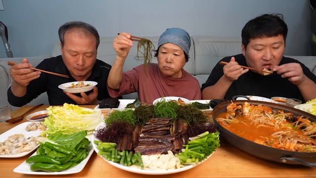 포항 특산물 과메기를 해초, 여러 채소들과 함께~ 모리칼국수까지! 꿀맘스푸드 과메기! (Gwamegi, Mori Kalguksu) 요리&먹방 - Mukbang Eating Sho