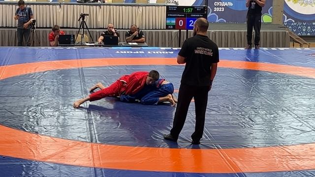 Первенство России Грэпплинг-ги 2023/Кумышев Ибрагим (R) VS Семёнов Лев/12-13 лет/до 50 кг.