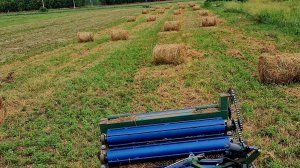 Пресую сено на самодельном минипрессподборщике и на самодельном минитракторе т-25
