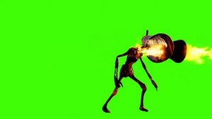 Siren Head Lava Green Screen TREVOR HENDERSON