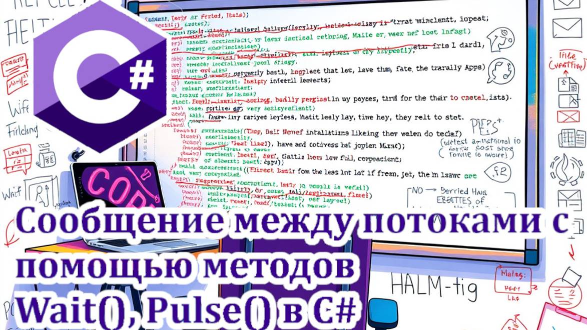 Сообщение между потоками с помощью методов Wait(), Pulse() в С# смотреть онлайн