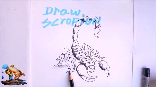 Learn How To Draw A Scorpion ||Scorpion Drawing Easy || Art with AD||Ink and wash watercolor paint смотреть онлайн