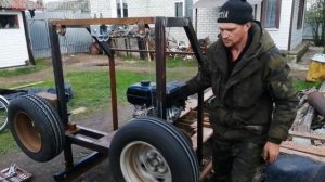 ЛЕНТОЧНАЯ ПИЛОРАМА СВОИМИ РУКАМИ. Жизнь в деревне. Пилорама из колёс от жигулей