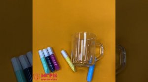 Роспись кружки витражными красками Снеговик