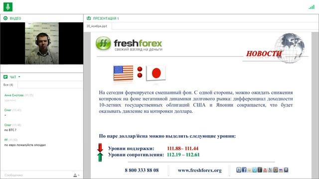 Ежедневный обзор FreshForex по рынку форекс 20 ноября 2017 смотреть онлайн