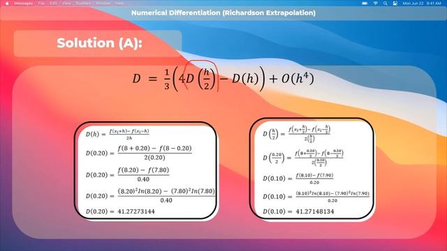 Numerical Differentiation using Richardson's Extrapolation Method смотреть онлайн