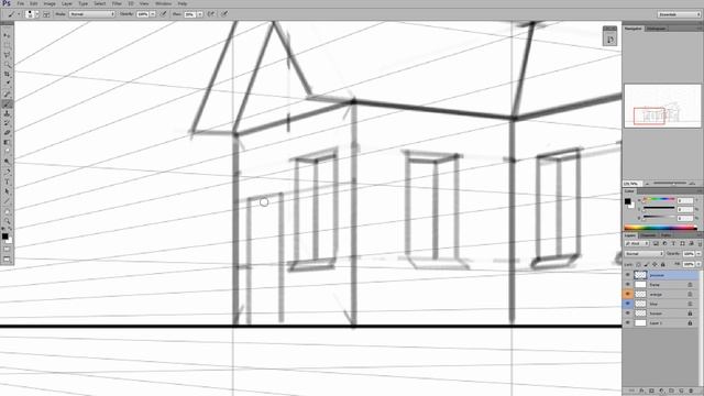 Рисование в Adobe Photoshop. Урок 01. Линейная перспектива. Часть 08 смотреть онлайн