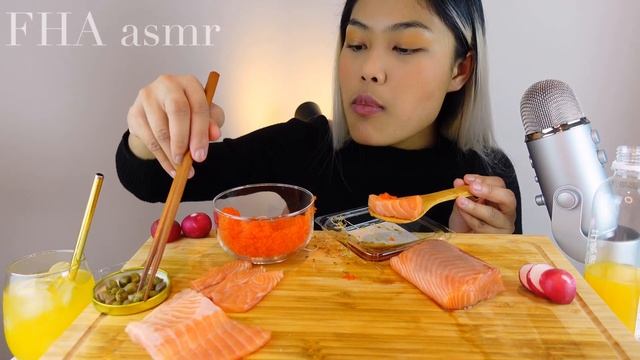 ♡SALMON + Fish eggs ASMR♡ #salmon #fisheggs смотреть онлайн