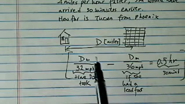 *Word Problem with Rate & Distance: Donna is traveling from Tucson to Phoenix at a speed of 32 mph. смотреть онлайн