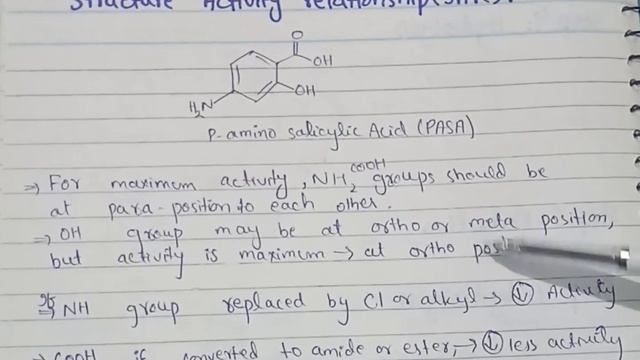 Structural activity relationship (SAR) of para amino salicylic acid (PASA) смотреть онлайн