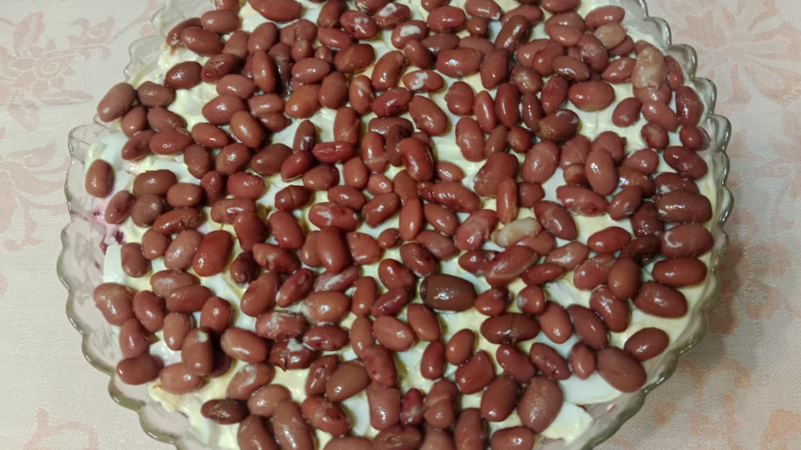 Салат с фасолью, очень вкусный рецепт