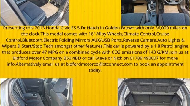 2013 HONDA CIVIC ES 5 DR HATCH смотреть онлайн