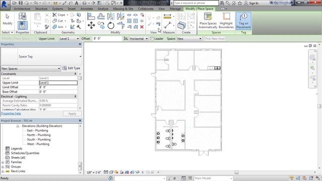 Learning Autodesk Revit MEP | 061 Creating Spaces смотреть онлайн