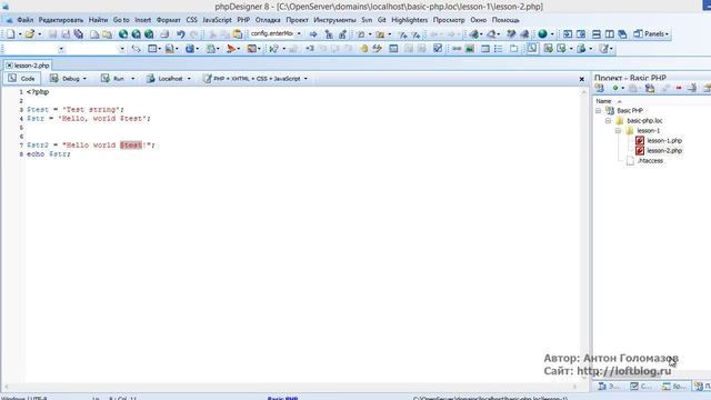 Основы PHP - типы данных смотреть онлайн