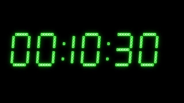 Зеленый неоновый секундомер 21 минута (без звука) смотреть онлайн