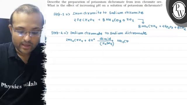 Describe the preparation of potassium dichromate from iron chromite... смотреть онлайн