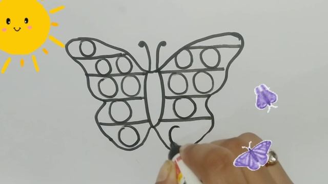 How to draw a butterfly pop it fir kids#FunKeppArt #BeTiNangTv #ToBiART смотреть онлайн