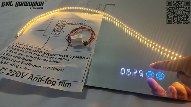 Trumsense® K3102A-S2-WB Dimmable Touch Switch For Smart LED Mirror Strip Time Temperature Anti-fog смотреть онлайн