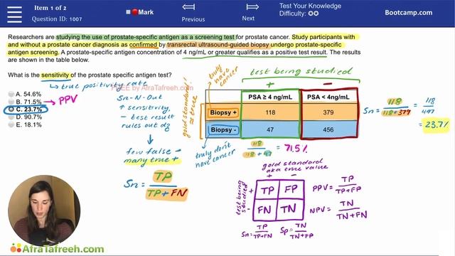 2.6 Sensitivity, Specificity, PPV, and NPV Practice Question atf смотреть онлайн