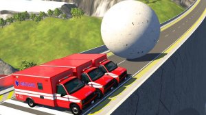 ГИГАНТСКИЙ КАМЕННЫЙ ШАР против АВТОМОБИЛЕЙ – BeamNG.Drive