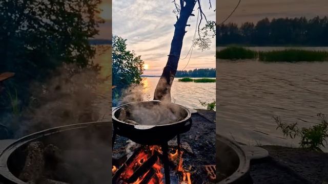 ребрышки на рыбалке #рецепт #ребрышки #казан #наприроде #вкуснаяеда