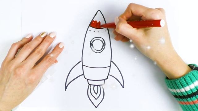 Bolalar uchun raketa rasm chizish - Drawing a rocket for children -Рисуем ракету для детей смотреть онлайн