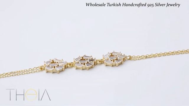 Cute Baguette Geometric Shape Charm Bracelet 925 Sterling Silver Jewelry смотреть онлайн