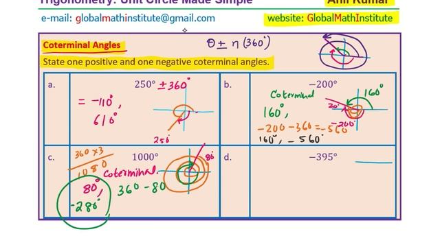 Coterminal Angles Degree and Radian Measure Precalculus Math 3 смотреть онлайн