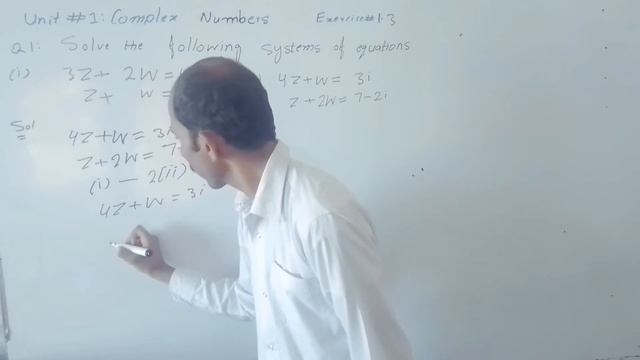 Solve the following system of equations (i) 3z+2w=4i, z+w=3 (ii) 4z+w=3i, z+2w= 7-2i смотреть онлайн