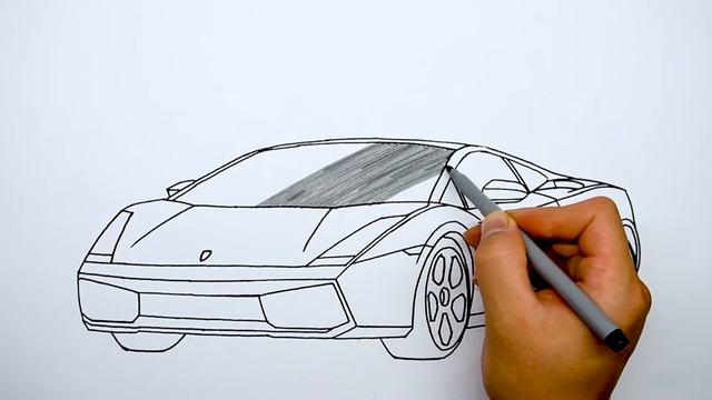 How to draw a car - Lamborghini Gallardo - Step by step смотреть онлайн