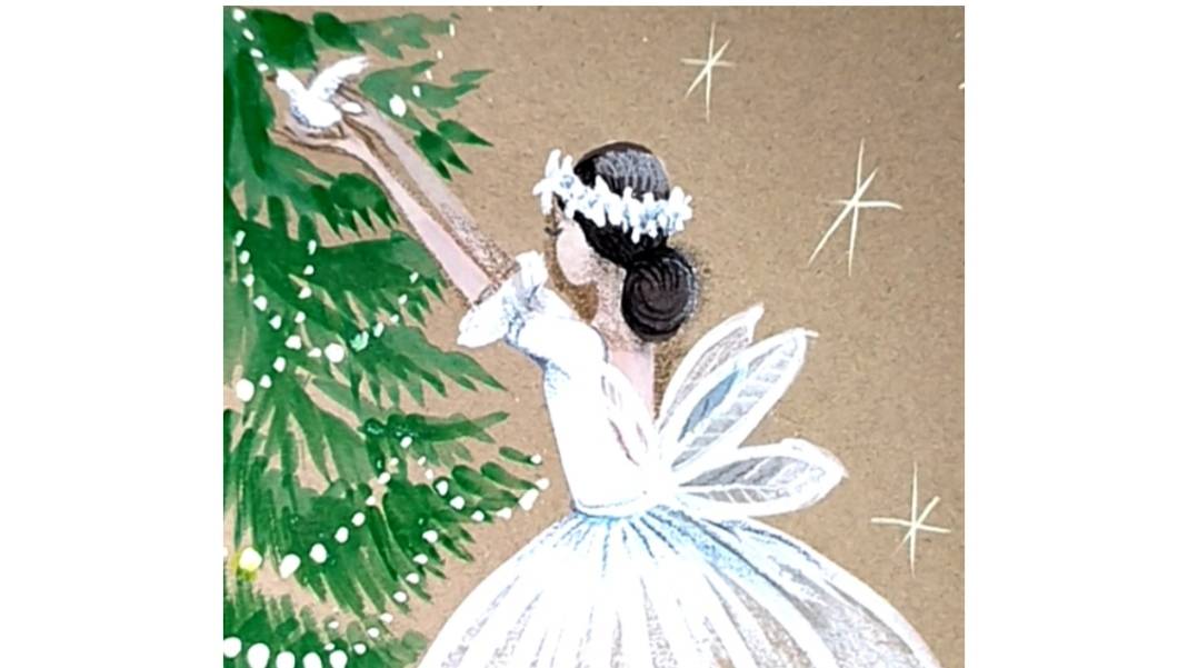 Девочка в белом платье. Новогодний праздник. смотреть онлайн