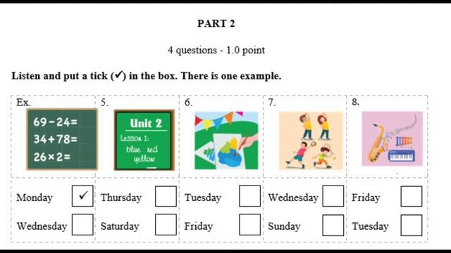 Đề thi nghe số 2 - Học kỳ 1 - I learn smart start 3. смотреть онлайн