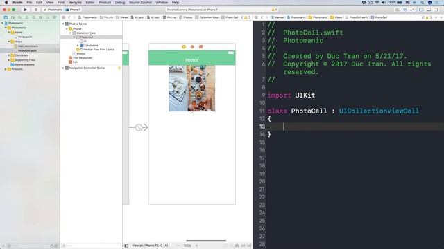 UICollectionView Pt 4: CREATE CUSTOM UICOLLECTIONVIEWCELL SUBCLASS, AUTO LAYOUT смотреть онлайн