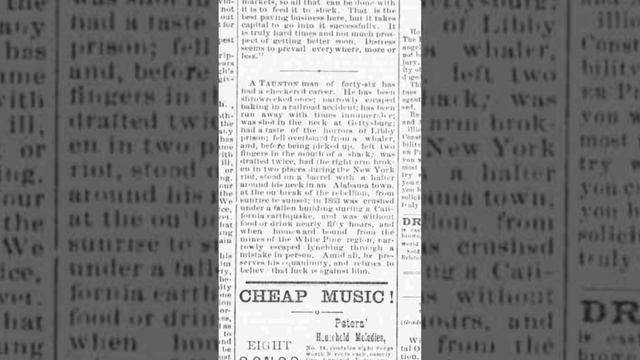Fingers Eaten By Shark | March 14, 1876 #historical #americanhistory #reallyoldnews #1800s смотреть онлайн