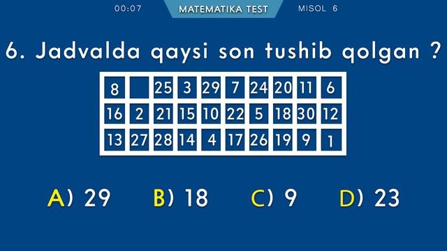 Matematikadan tezkor test. 14-variant. Qiziqarli matematika. Sodda matematika. смотреть онлайн