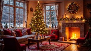 Расслабляющий Камин с Рождественской Музыкой: Новогодний Фон