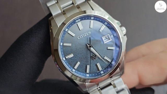 The Citizen High Accuracy Eco-Drive 5 Seconds Per Year Indigo Washi Paper Dial AQ4091-56M