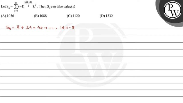 Let \( S_{n}=\sum_{\mathrm{k}=1}^{4 \mathrm{n}}(-1)^{\frac{\mathrm{... смотреть онлайн