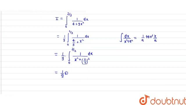 int_(0)^(2//3) (1)/(4+9x^(2)) dx का मान ................. है| | 12 | आदर्श प्रश्न - पत्र : सेट -... смотреть онлайн