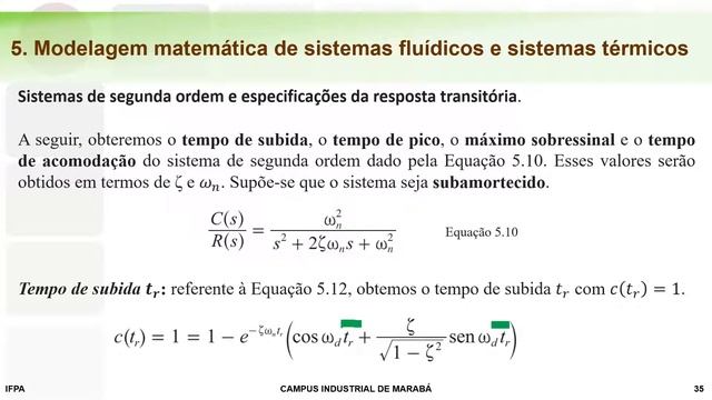 Sistemas de Controle - Aula 5 - Seção 3 - Sistemas de segunda ordem смотреть онлайн