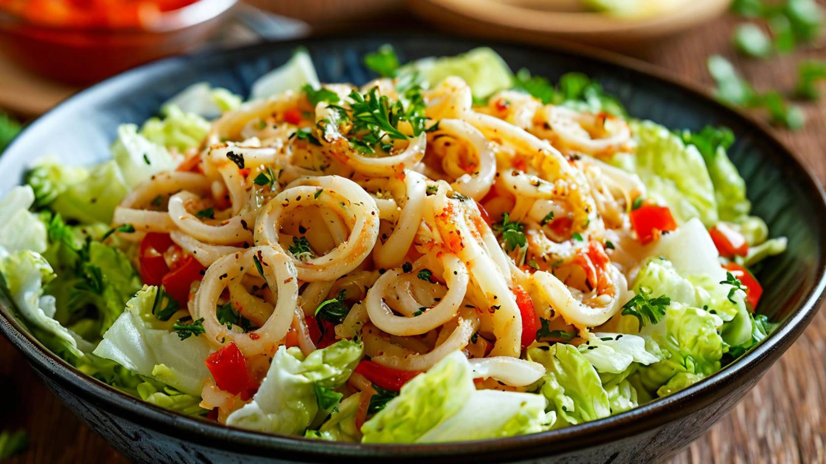 Самый вкусный и нежный салат с кальмарами. Готовлю только так! смотреть онлайн